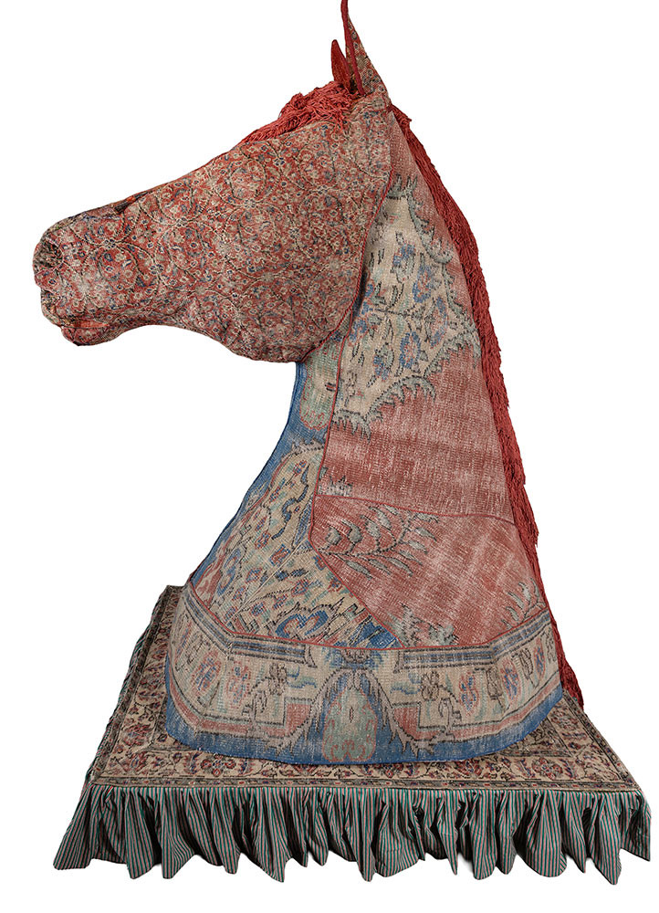  red and orange wool and bamboo silk ART WORK Rug