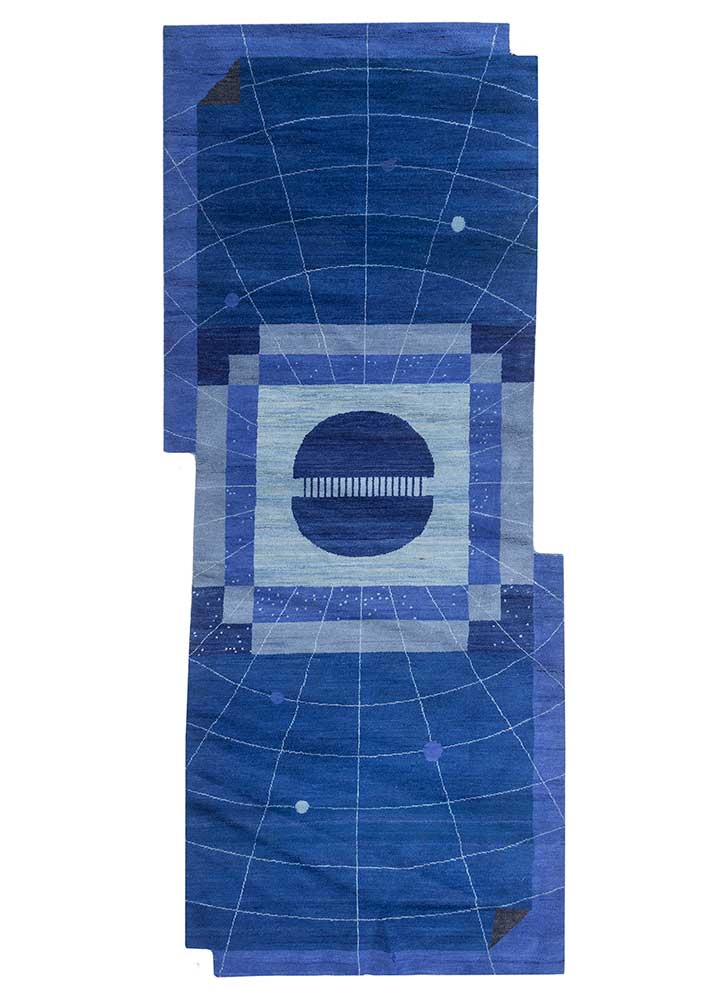 brahmaand blue wool Hand Knotted Rug - HeadShot brahmaand blue wool Hand Knotted Rug - HeadShot