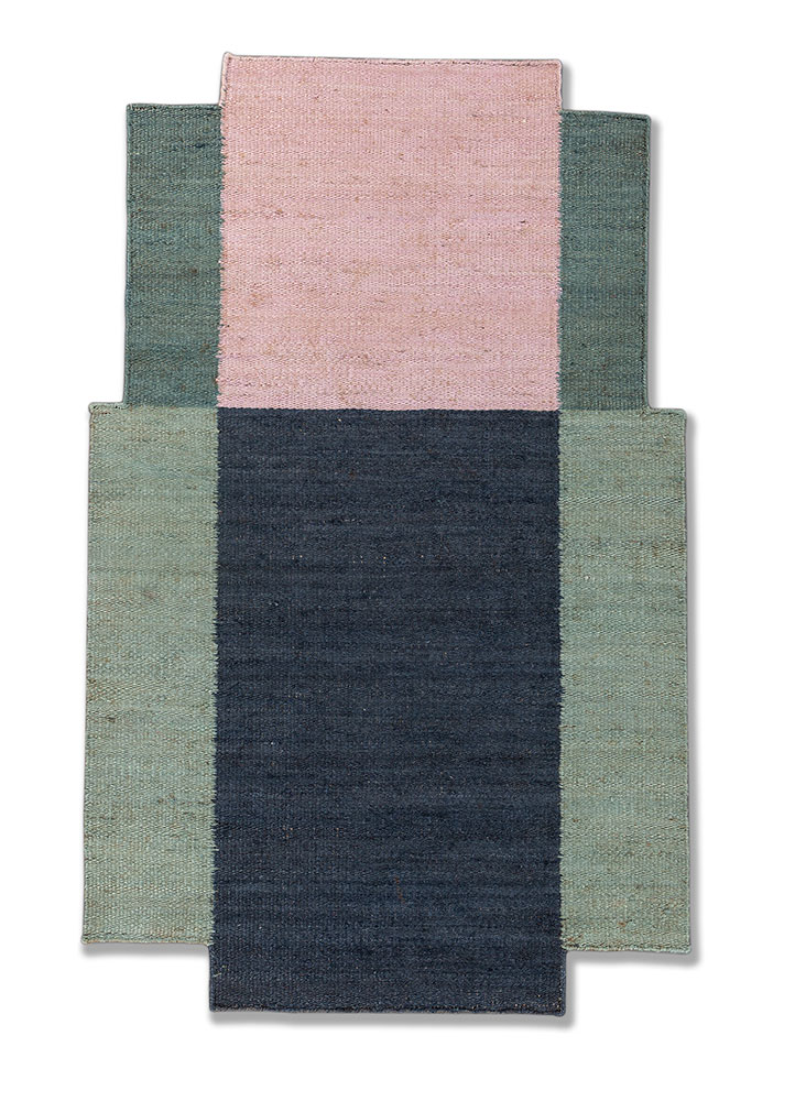 daaira blue jute and hemp Flat Weaves Rug - HeadShot