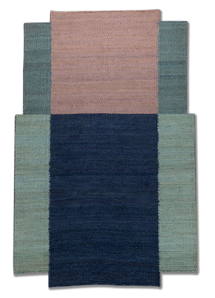  blue jute and hemp Flat Weaves Rug