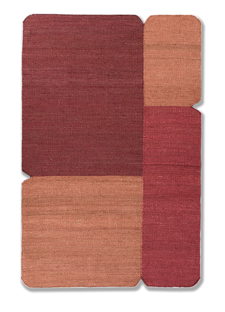  red and orange jute and hemp Flat Weaves Rug