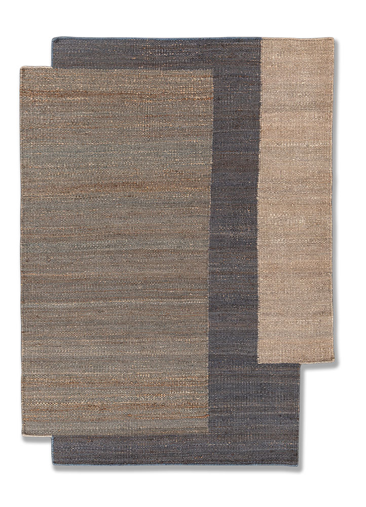  grey and black jute and hemp Flat Weaves Rug