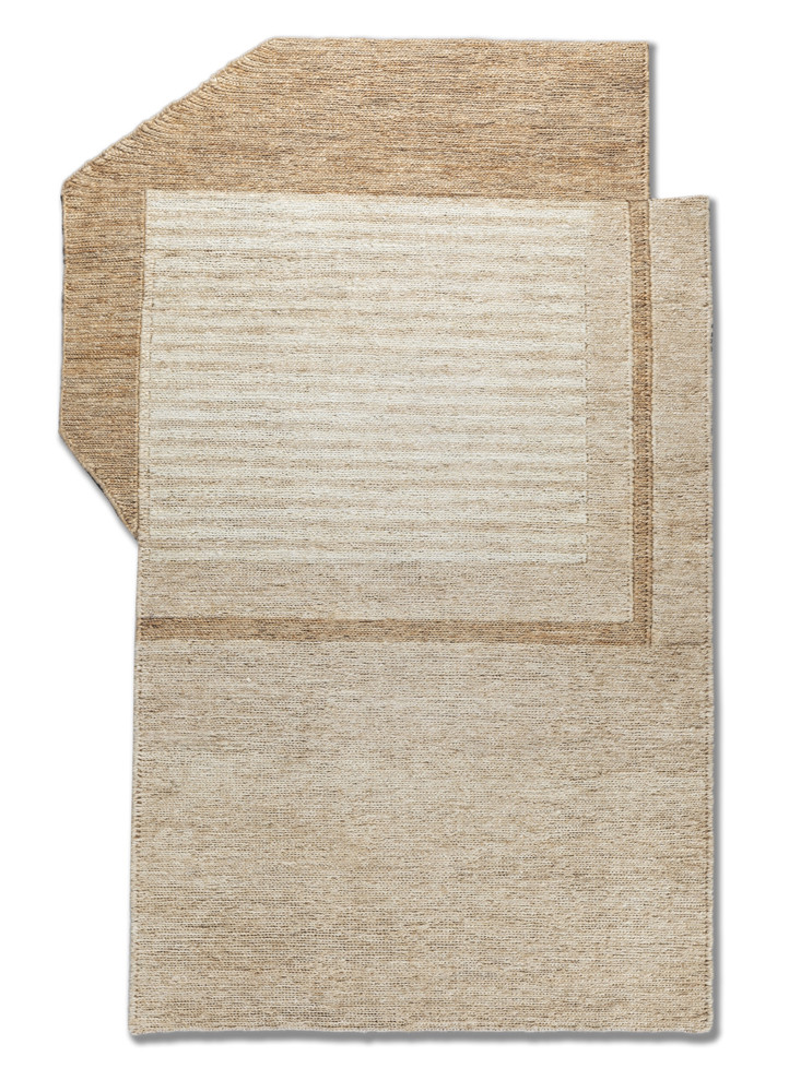  ivory jute and hemp Hand Knotted Rug