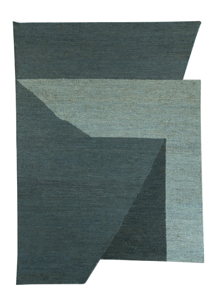  blue jute and hemp Flat Weaves Rug