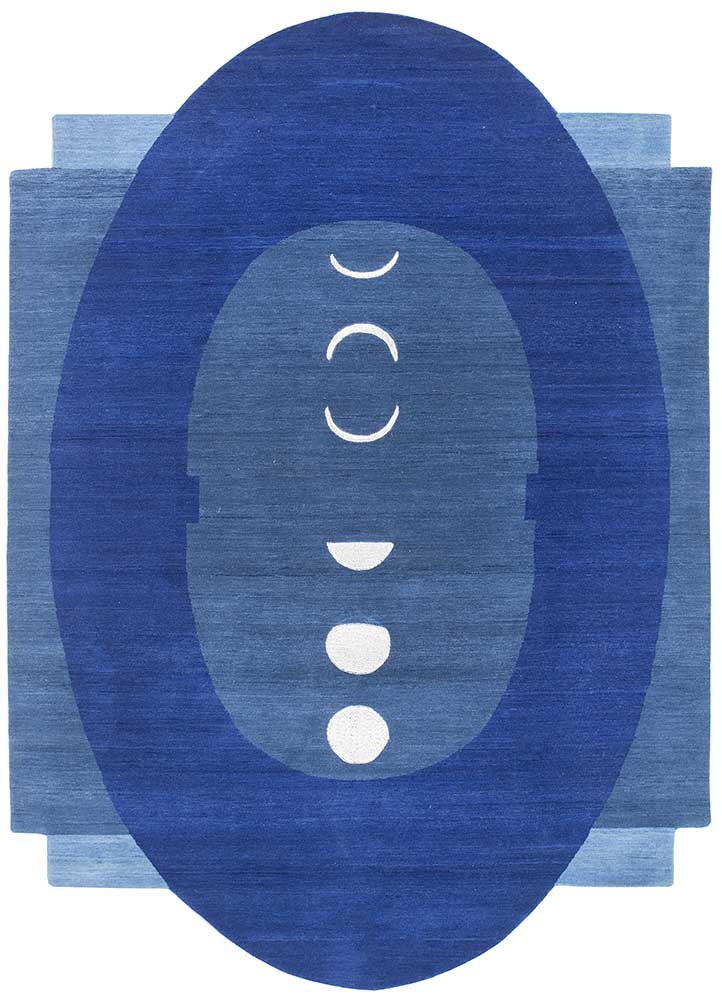 brahmaand blue wool Hand Knotted Rug - HeadShot