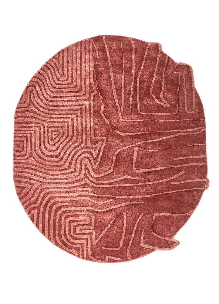  red and orange wool and viscose Hand Tufted Rug