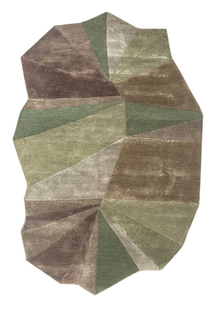  green wool and viscose Hand Tufted Rug