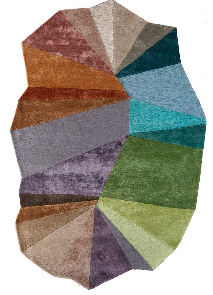  multi wool and viscose Hand Tufted Rug