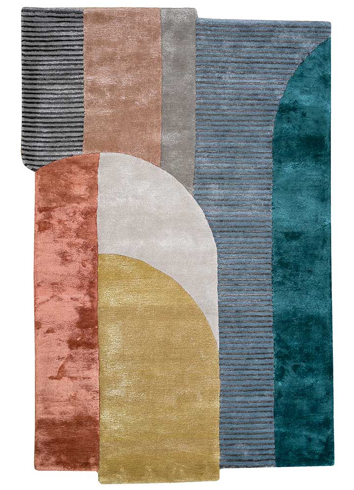  multi wool and viscose Hand Tufted Rug