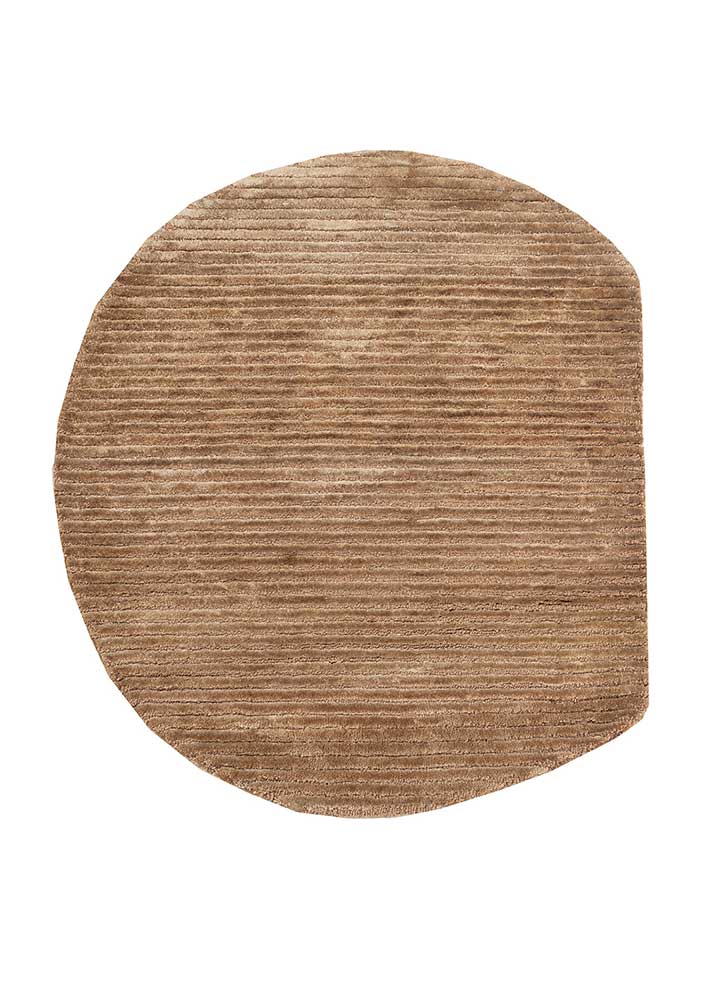 come around gold wool and viscose Hand Tufted Rug - HeadShot