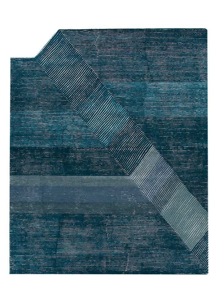 pathways blue wool and viscose Hand Tufted Rug - HeadShot pathways blue wool and viscose Hand Tufted Rug - HeadShot