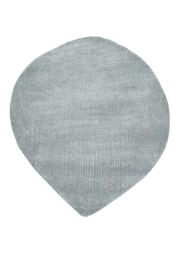 come around blue wool and viscose Hand Tufted Rug - HeadShot