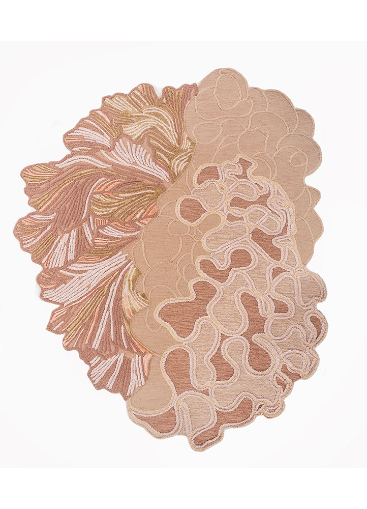 aurelia red and orange wool and viscose Hand Tufted Rug - HeadShot