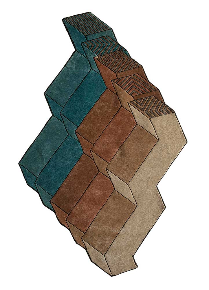 archetype beige and brown wool and viscose Hand Tufted Rug - HeadShot