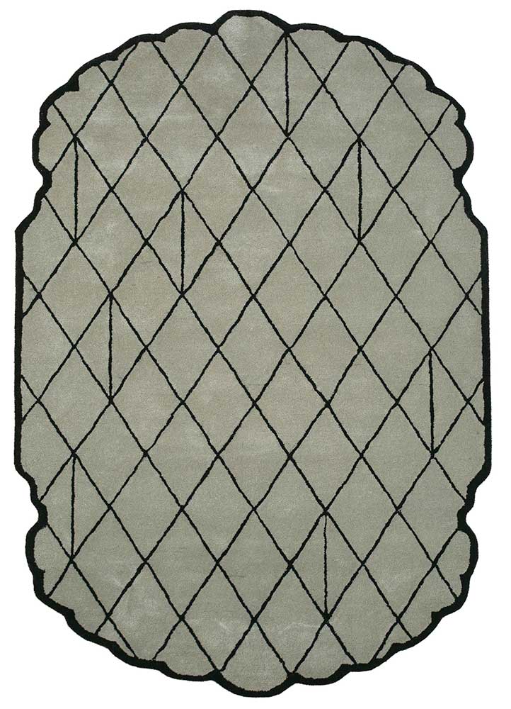 jaipur wunderkammer blue wool Hand Tufted Rug - HeadShot