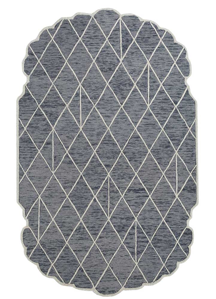 jaipur wunderkammer grey and black wool Hand Tufted Rug - HeadShot