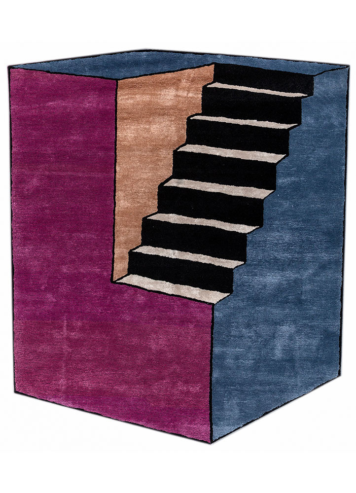 archetype pink and purple wool and viscose Hand Tufted Rug - HeadShot archetype pink and purple wool and viscose Hand Tufted Rug - HeadShot