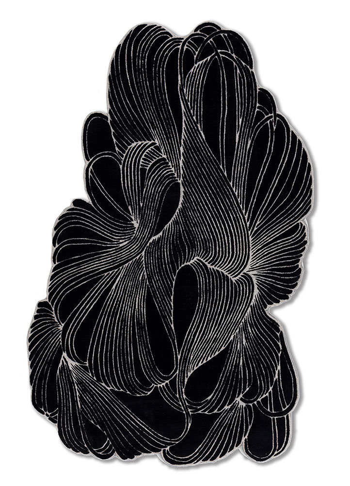 infini grey and black wool and viscose Hand Tufted Rug - HeadShot infini grey and black wool and viscose Hand Tufted Rug - HeadShot