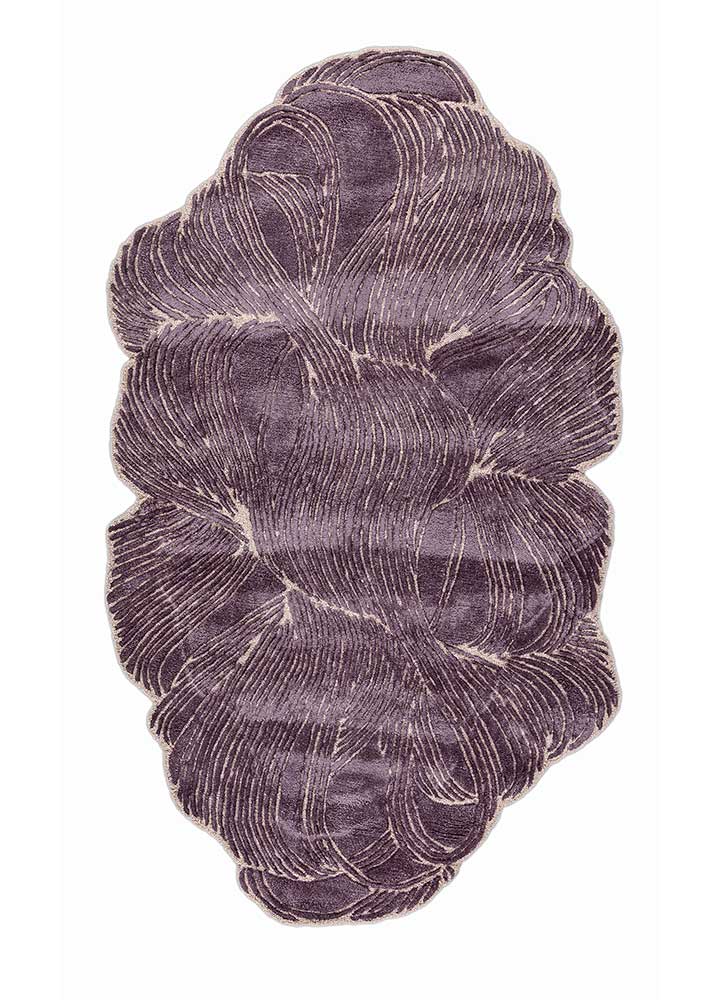  pink and purple wool and viscose Hand Tufted Rug