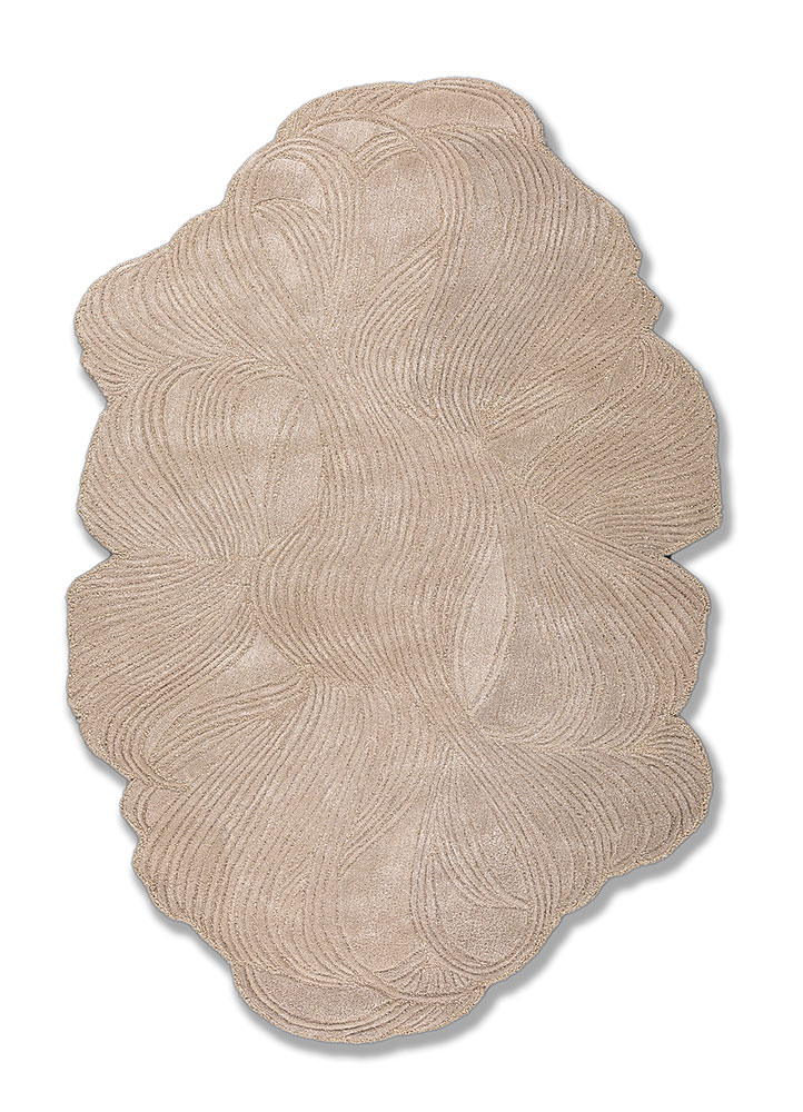 infini ivory wool and viscose Hand Tufted Rug - HeadShot