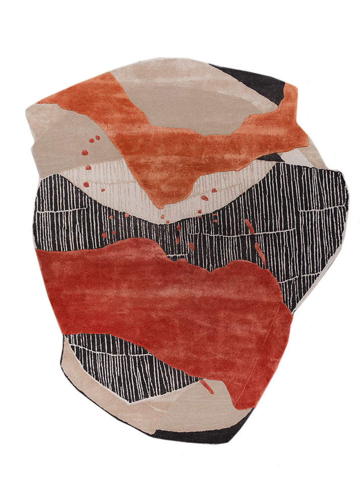 adrift red and orange wool and viscose Hand Tufted Rug - HeadShot adrift red and orange wool and viscose Hand Tufted Rug - HeadShot
