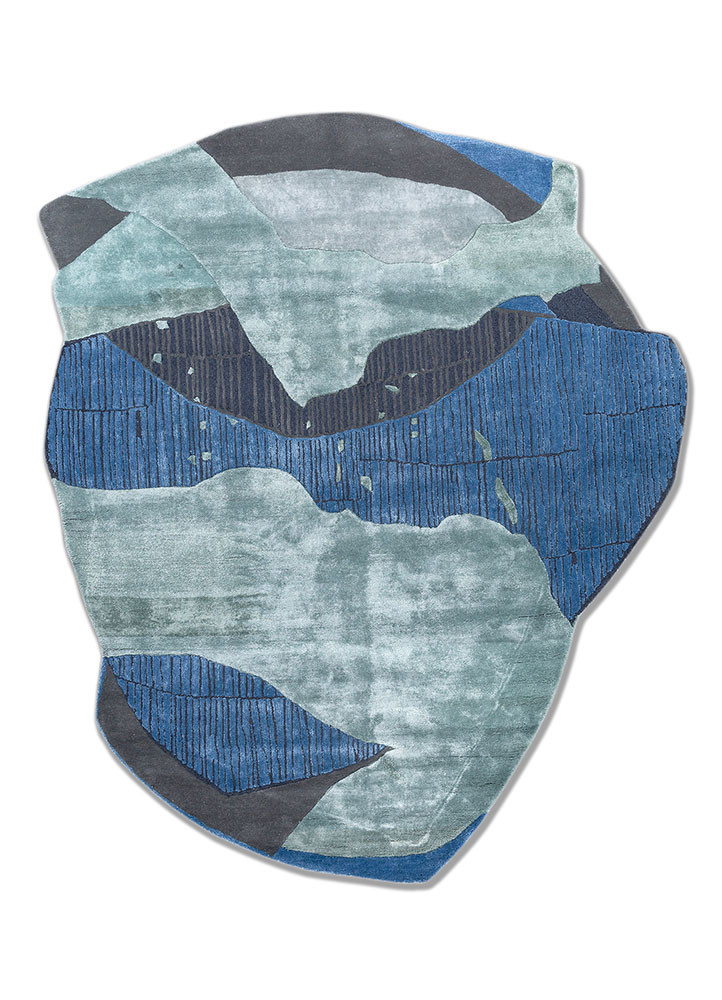 adrift blue wool and viscose Hand Tufted Rug - HeadShot adrift blue wool and viscose Hand Tufted Rug - HeadShot