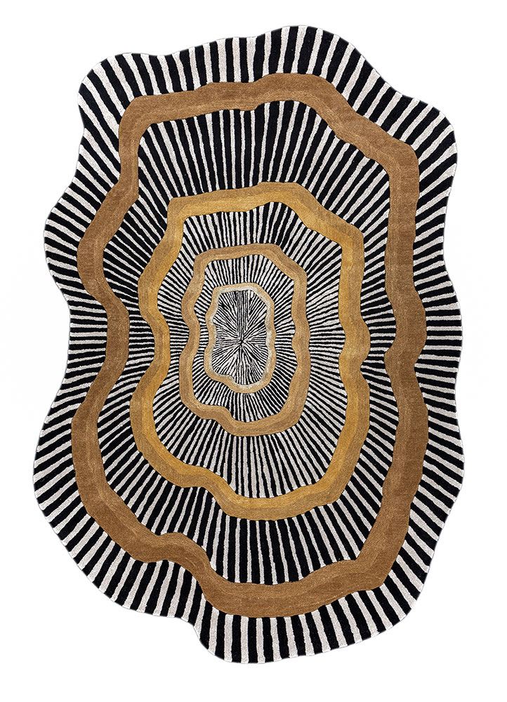 adrift grey and black wool and viscose Hand Tufted Rug - HeadShot