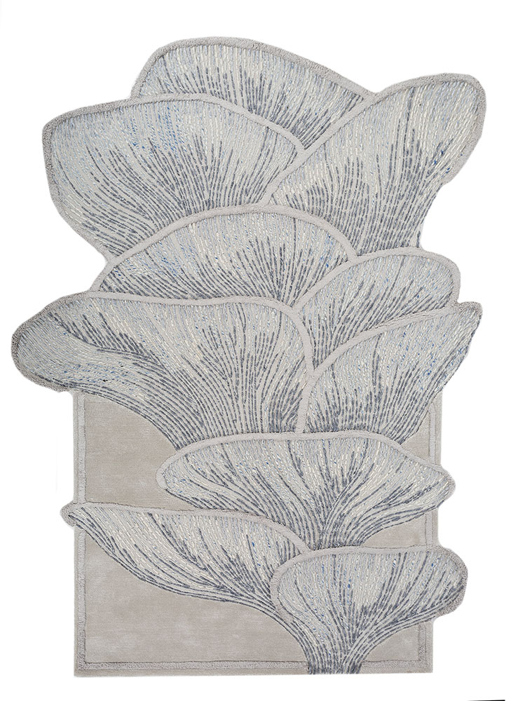 aurelia blue wool and viscose Hand Tufted Rug - HeadShot