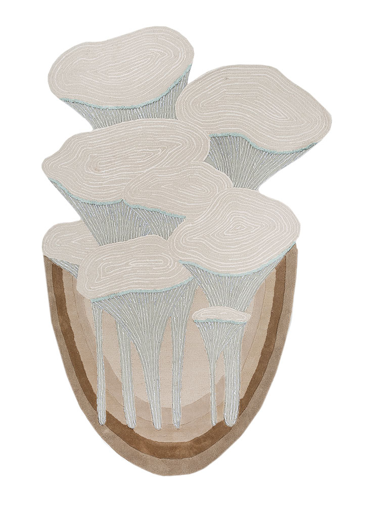 aurelia ivory wool and viscose Hand Tufted Rug - HeadShot