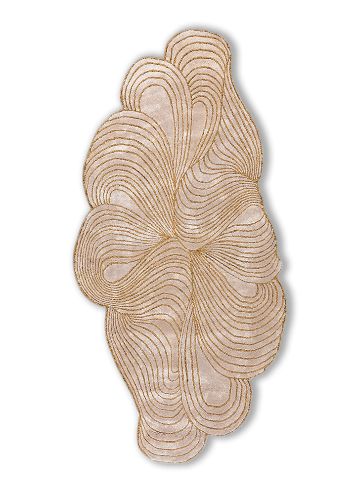 infini beige and brown viscose Hand Tufted Rug - HeadShot