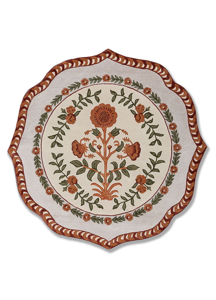 aurelia ivory wool and viscose Hand Tufted Rug - HeadShot