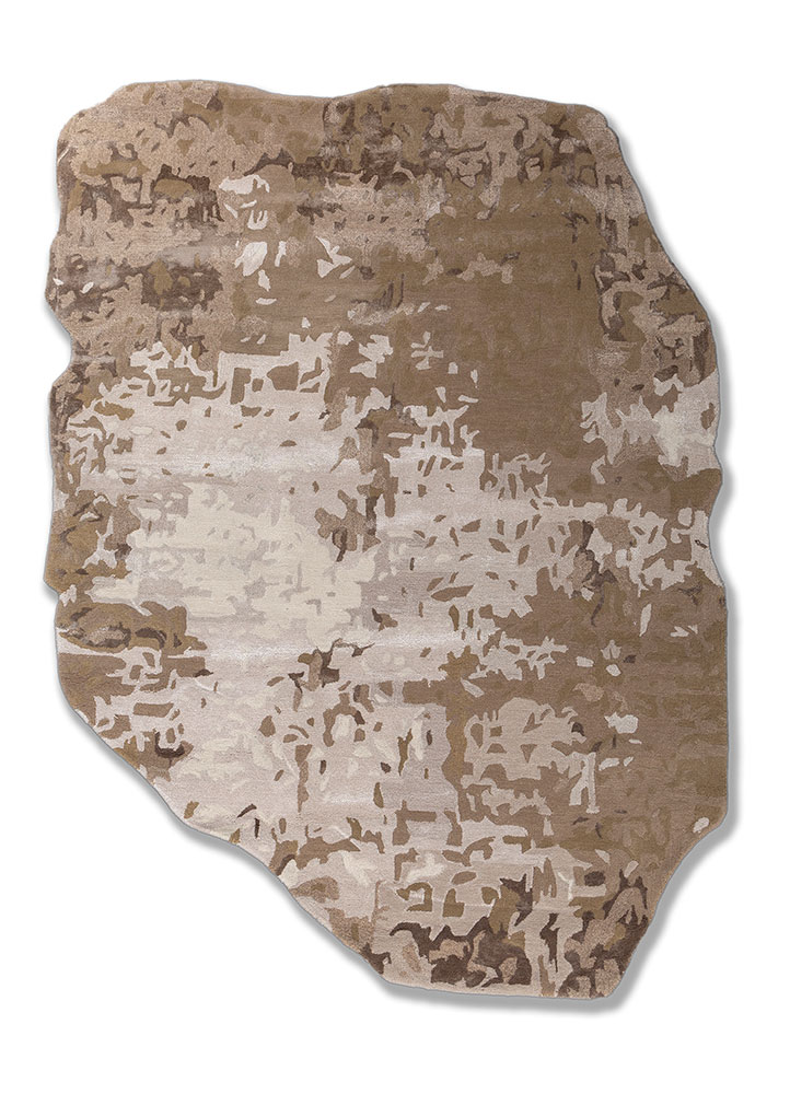  ivory wool and viscose Hand Tufted Rug