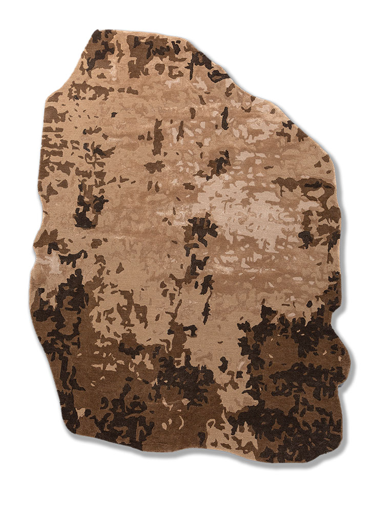 genesis beige and brown wool and viscose Hand Tufted Rug - HeadShot