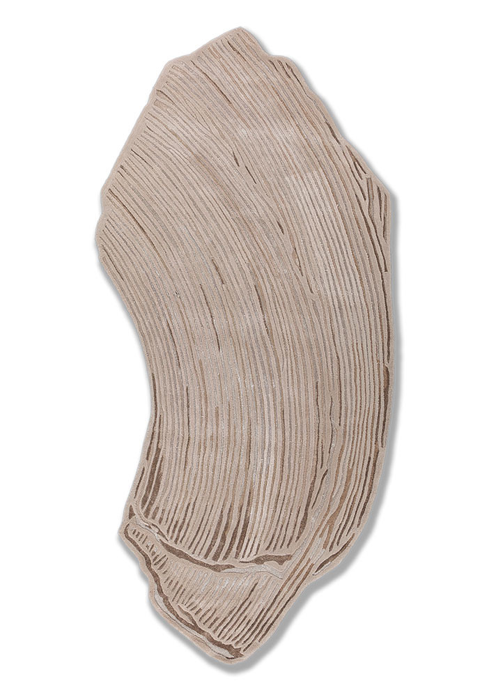  ivory wool and viscose Hand Tufted Rug