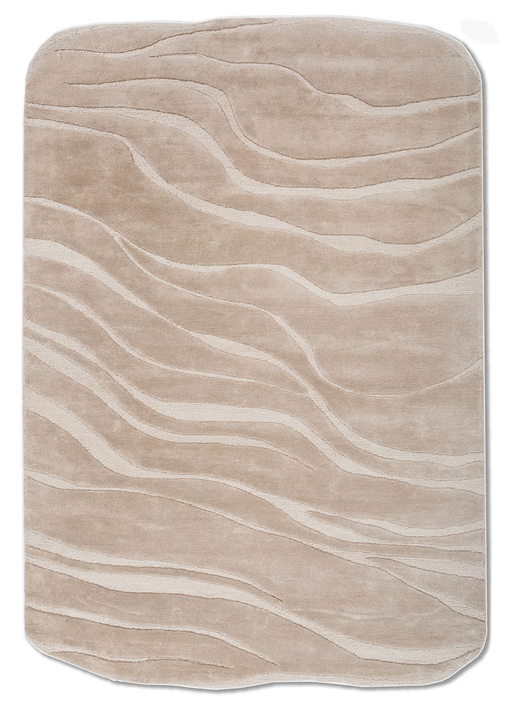 aprezo grey and black viscose Hand Tufted Rug - HeadShot