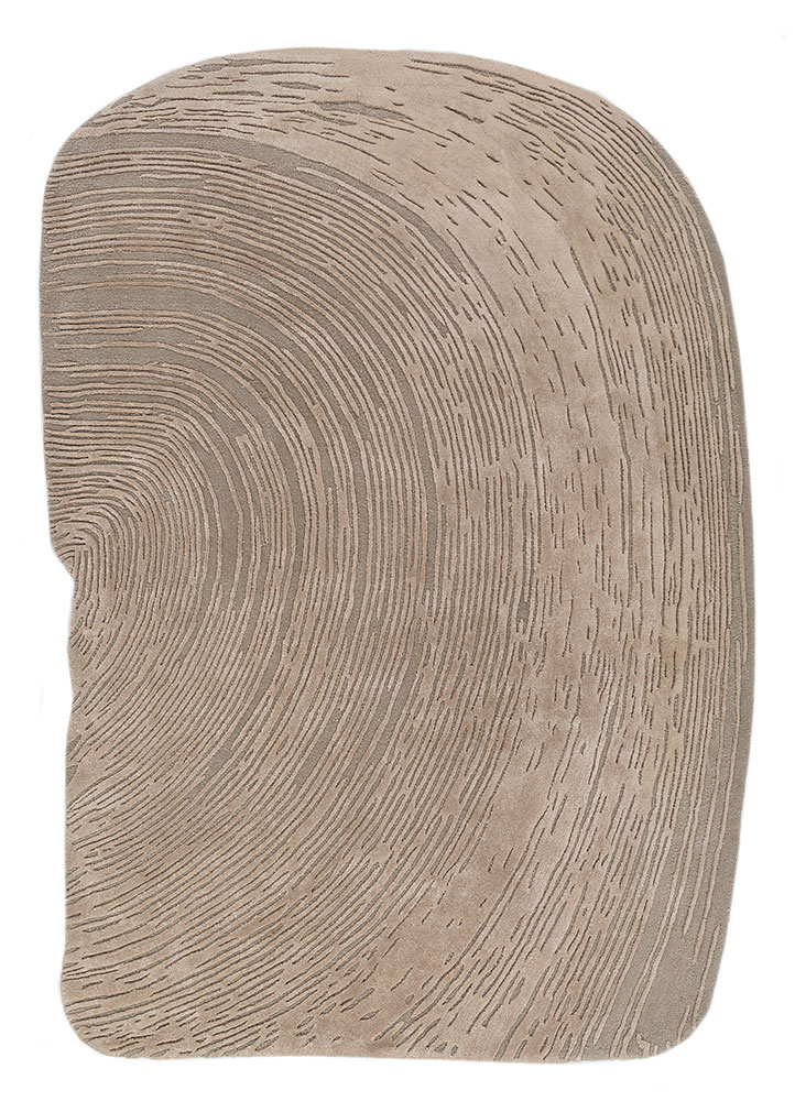 lucid ivory wool and viscose Hand Tufted Rug - HeadShot
