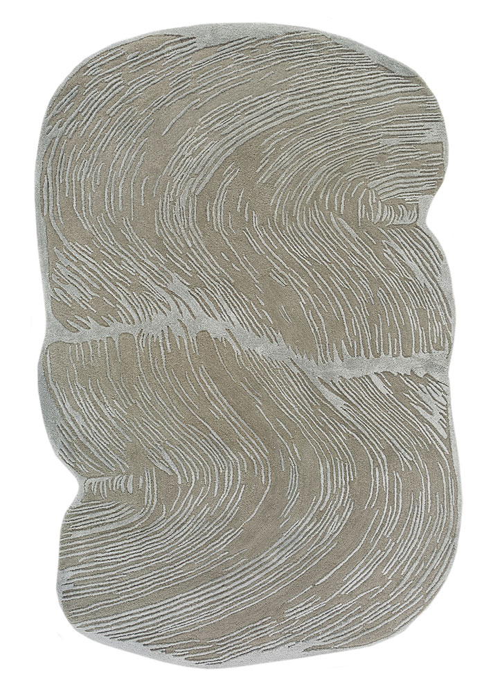lucid blue wool and viscose Hand Tufted Rug - HeadShot