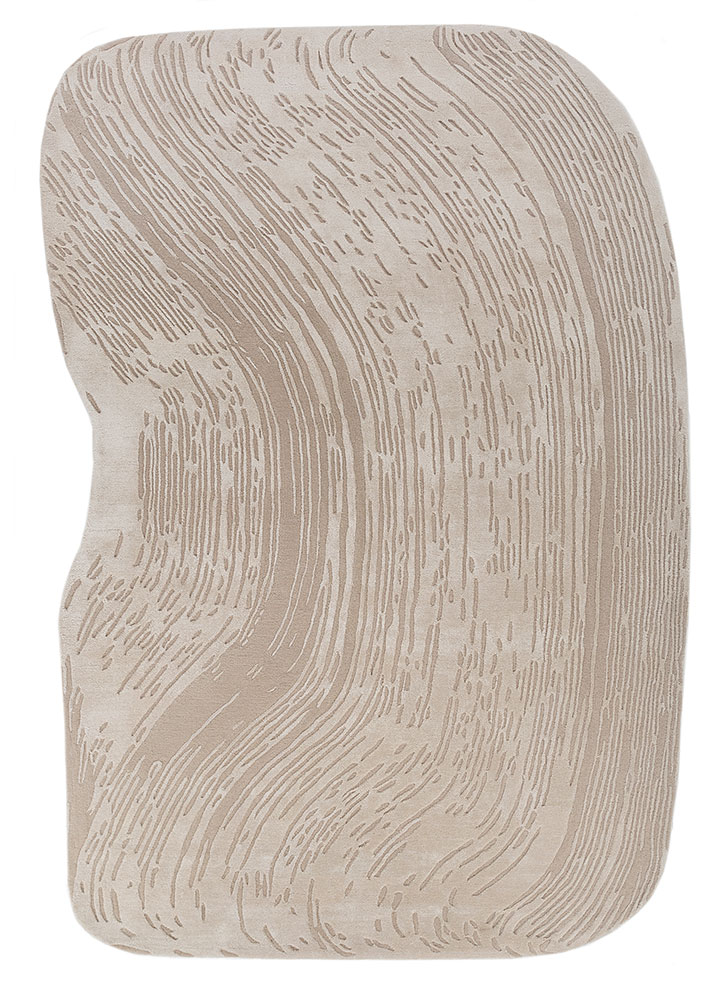 lucid ivory wool and viscose Hand Tufted Rug - HeadShot