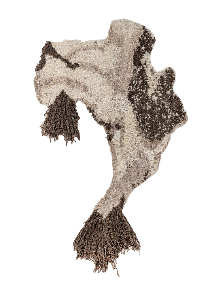  ivory wool Wall Art Rug