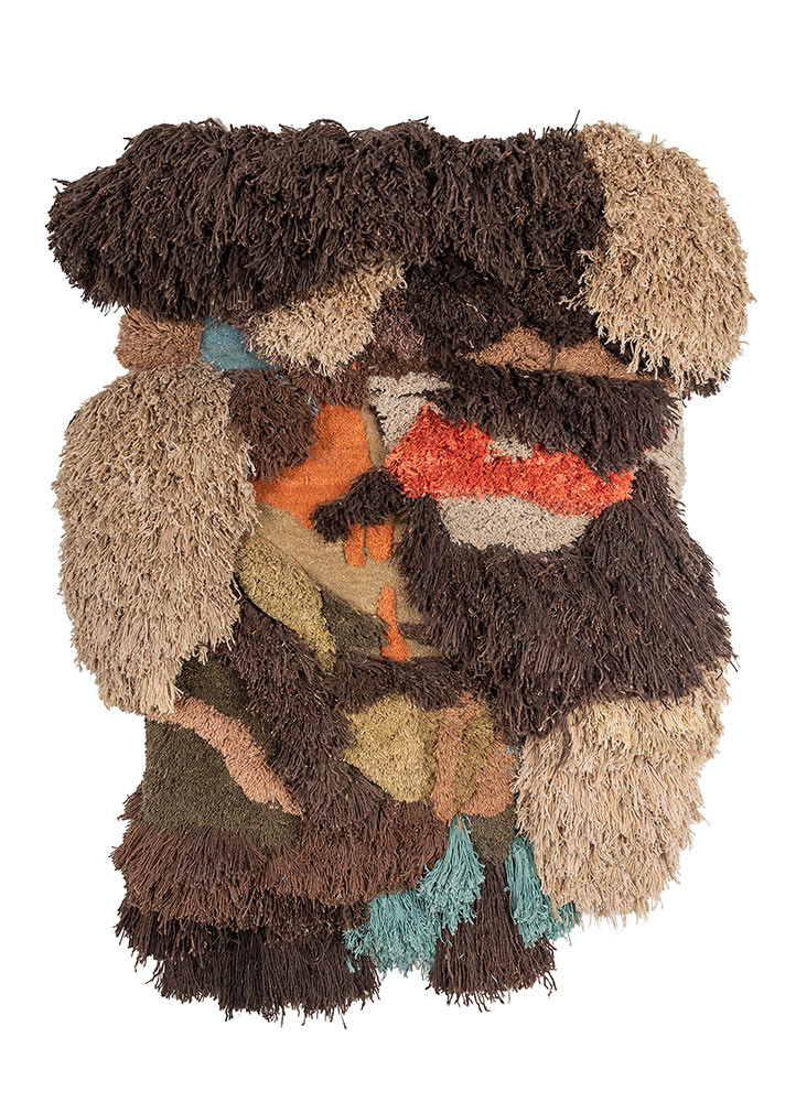  beige and brown wool and bamboo silk Hand Knotted Rug