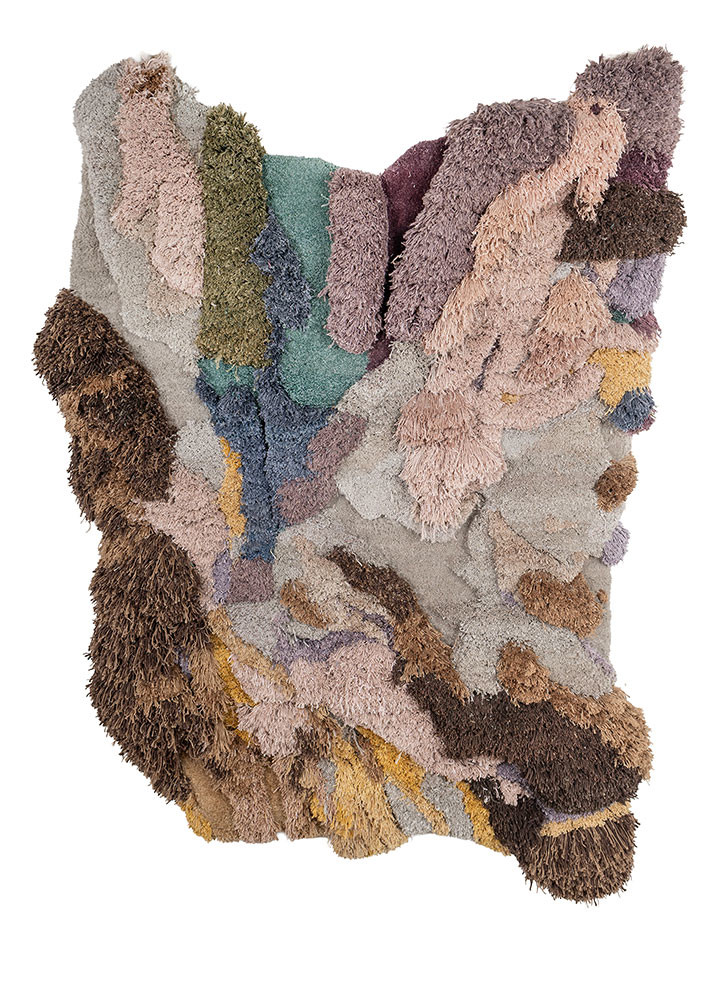  pink and purple wool and bamboo silk Hand Knotted Rug