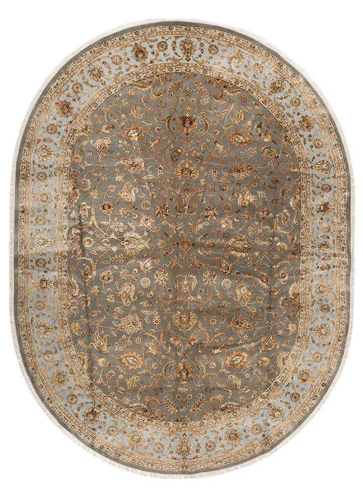 aurora grey and black wool and silk Hand Knotted Rug - HeadShot aurora grey and black wool and silk Hand Knotted Rug - HeadShot