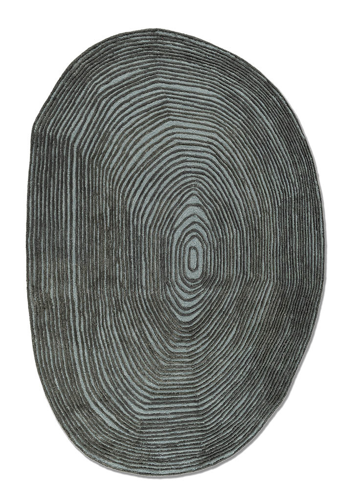  blue wool and viscose Hand Tufted Rug