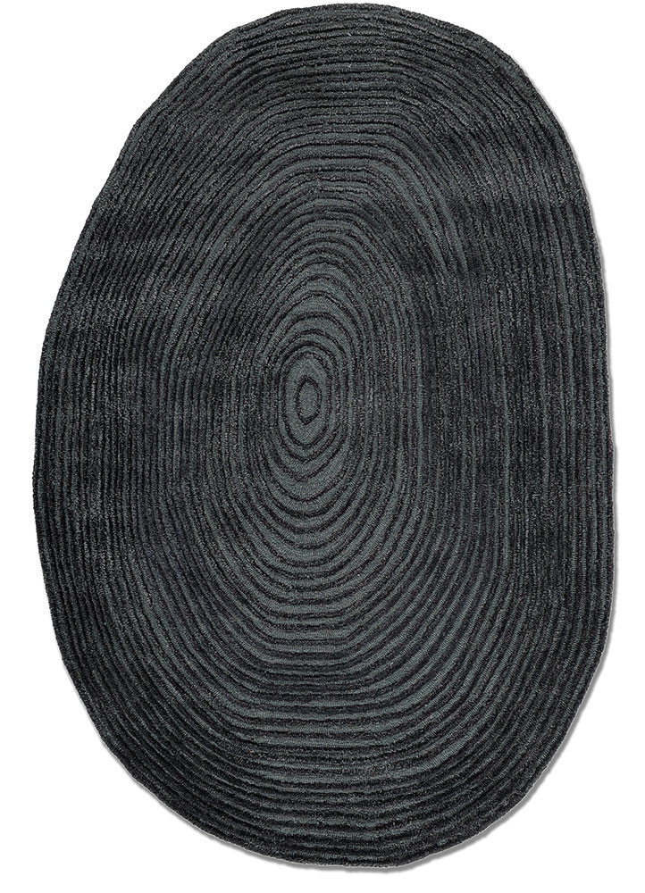  blue wool and viscose Hand Tufted Rug