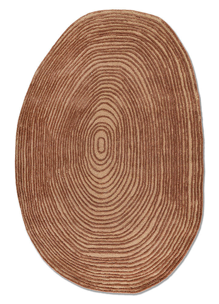  gold wool and viscose Hand Tufted Rug