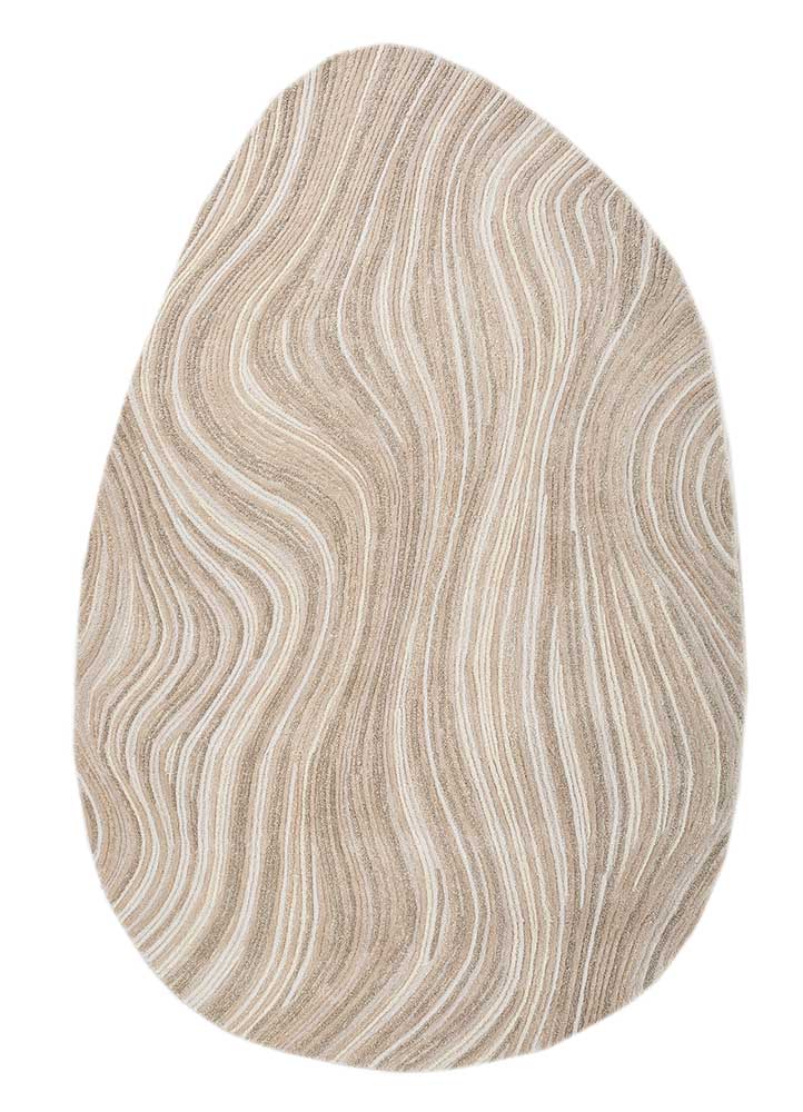  ivory wool and viscose Hand Tufted Rug
