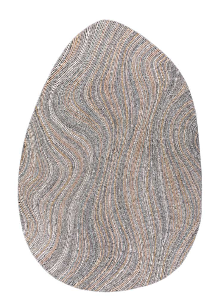 pathways grey and black wool and viscose Hand Tufted Rug - HeadShot
