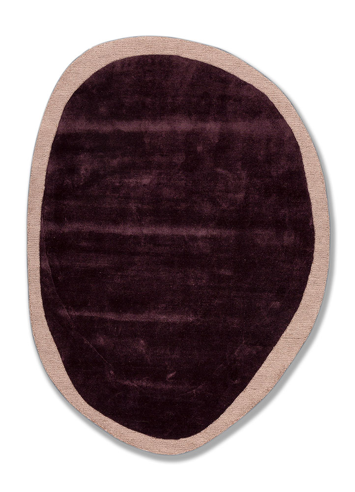  pink and purple wool and viscose Hand Tufted Rug