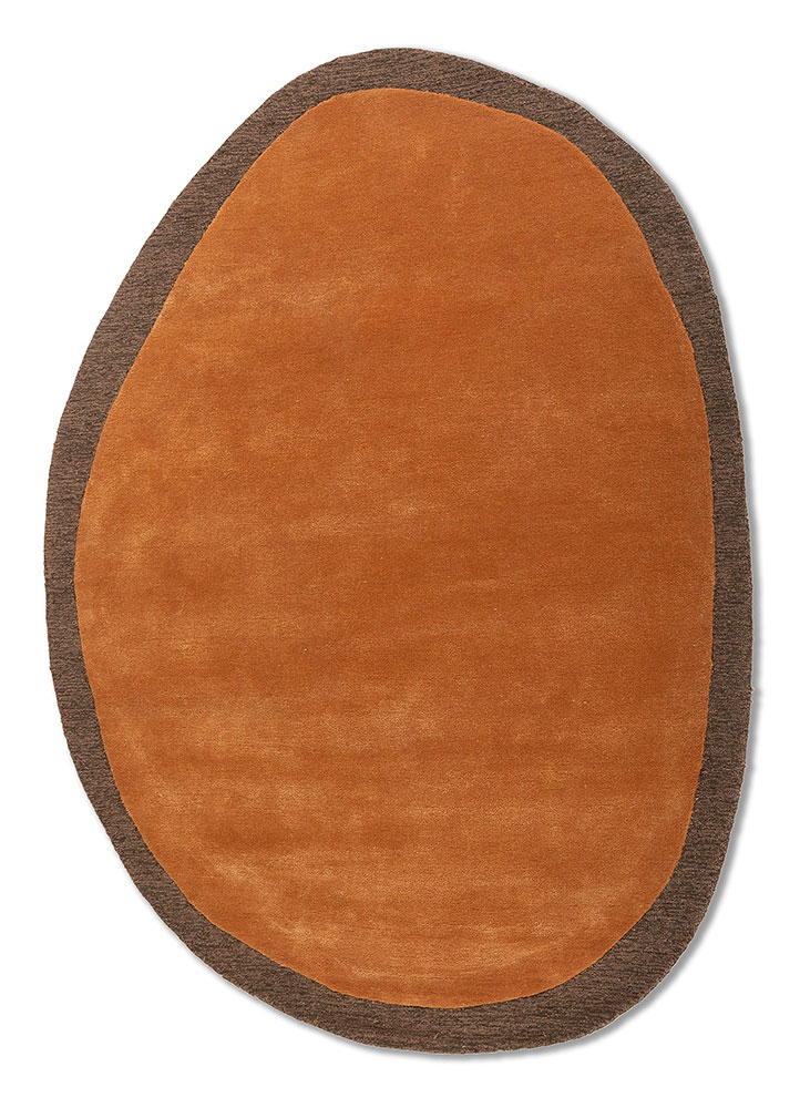cera red and orange wool and viscose Hand Tufted Rug - HeadShot