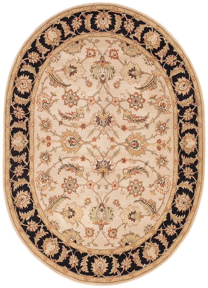 kasbah beige and brown wool Hand Tufted Rug - HeadShot